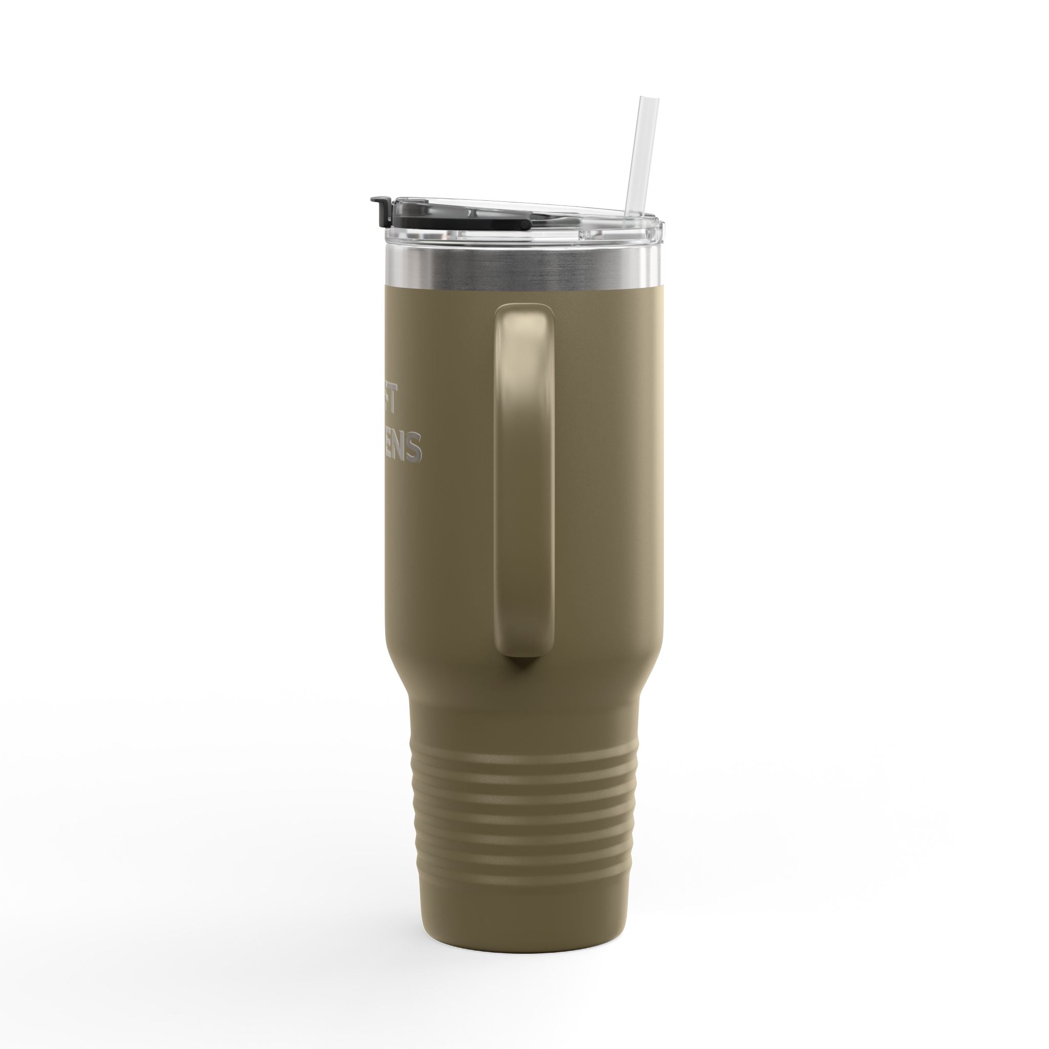 SHIFT HAPPENS: 40oz Tumbler - Insulated Travel Mug (Handle + Straw)