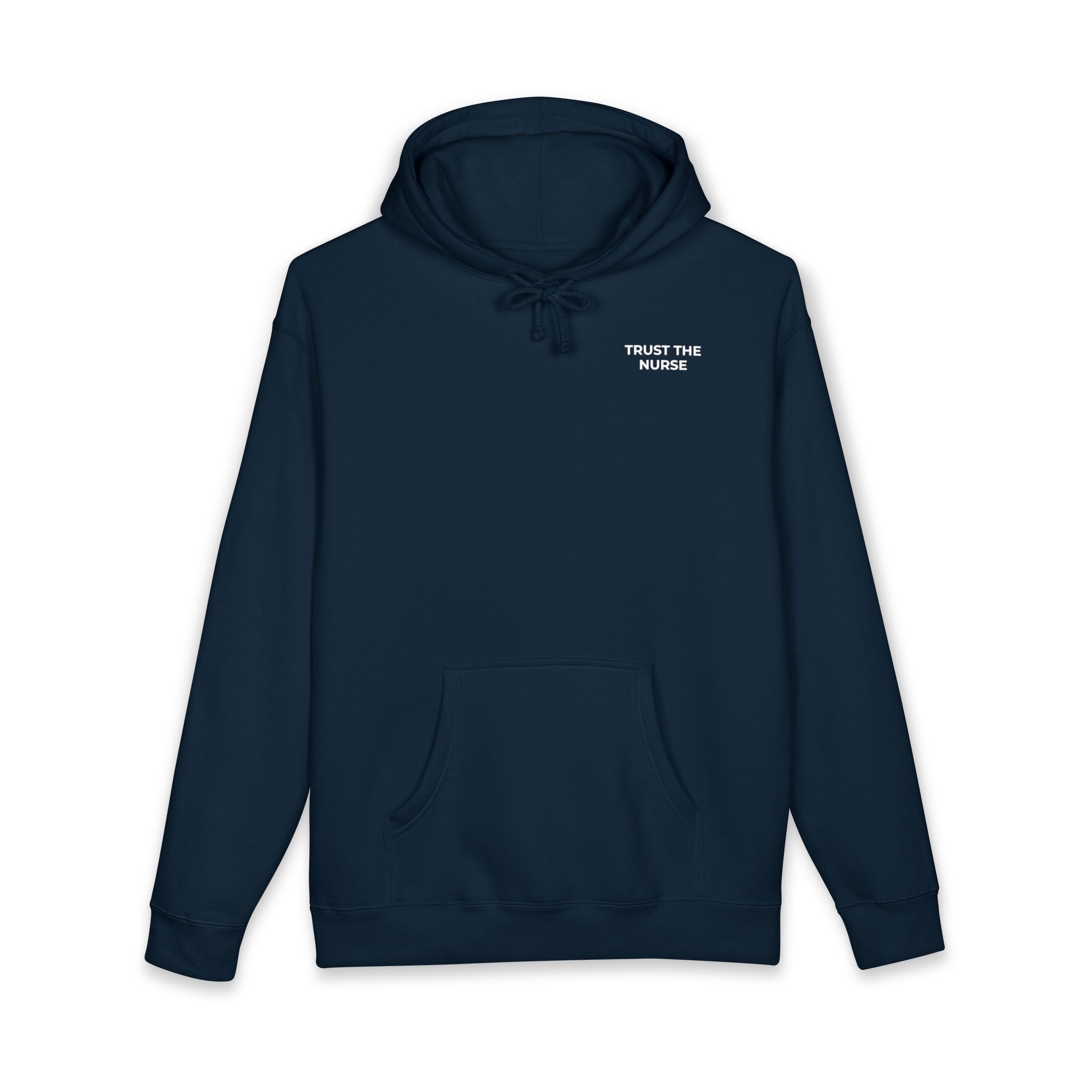TRUST THE NURSE: Minimal Left Chest Hoodie (Heavyweight Fleece)