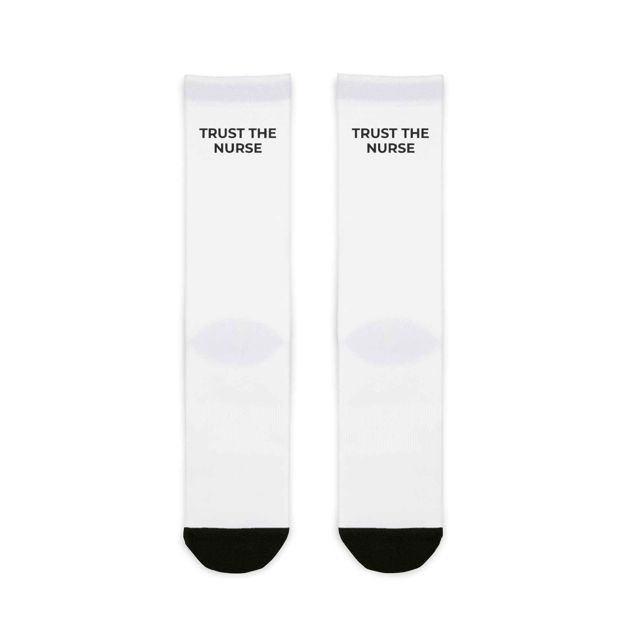 TRUST THE NURSE: Sublimation Crew Socks (Universal Fit)