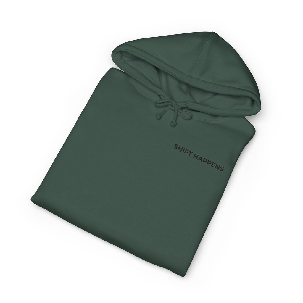 SHIFT HAPPENS: Minimal Left Chest Hoodie (Heavyweight Fleece)