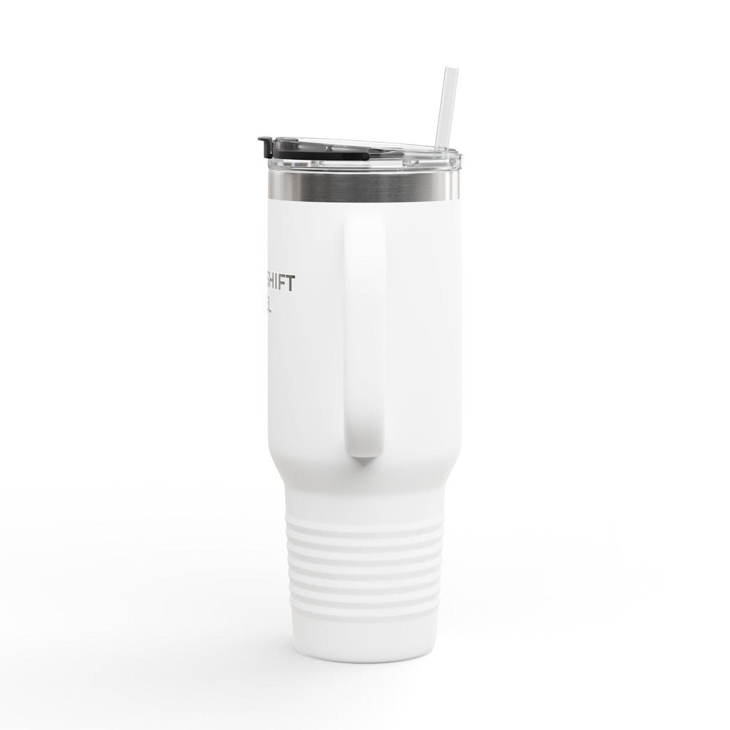 NIGHT SHIFT  FUEL: 40oz Tumbler - Insulated Travel Mug (Handle + Straw)