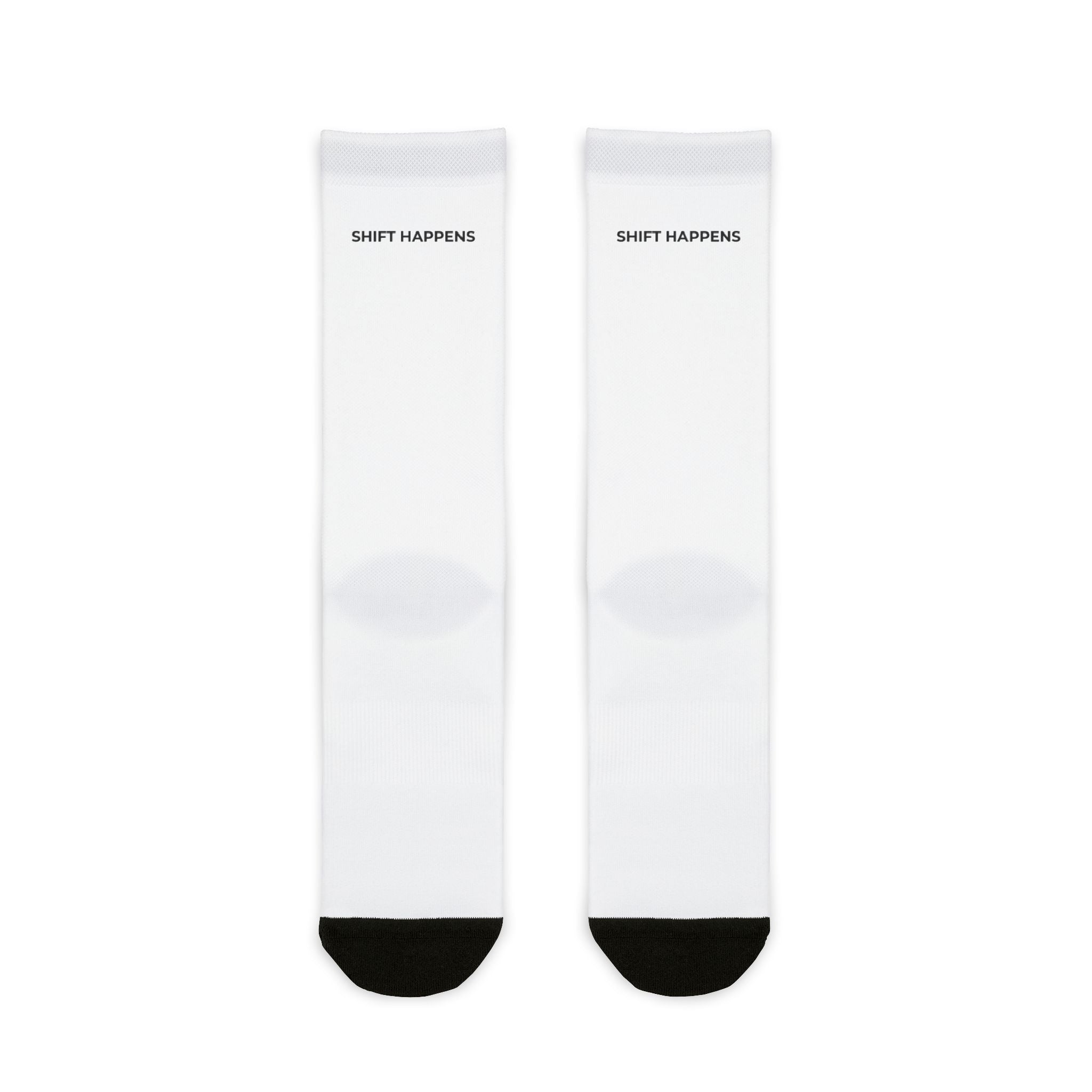 SHIFT HAPPENS: Sublimation Crew Socks (Universal Fit)