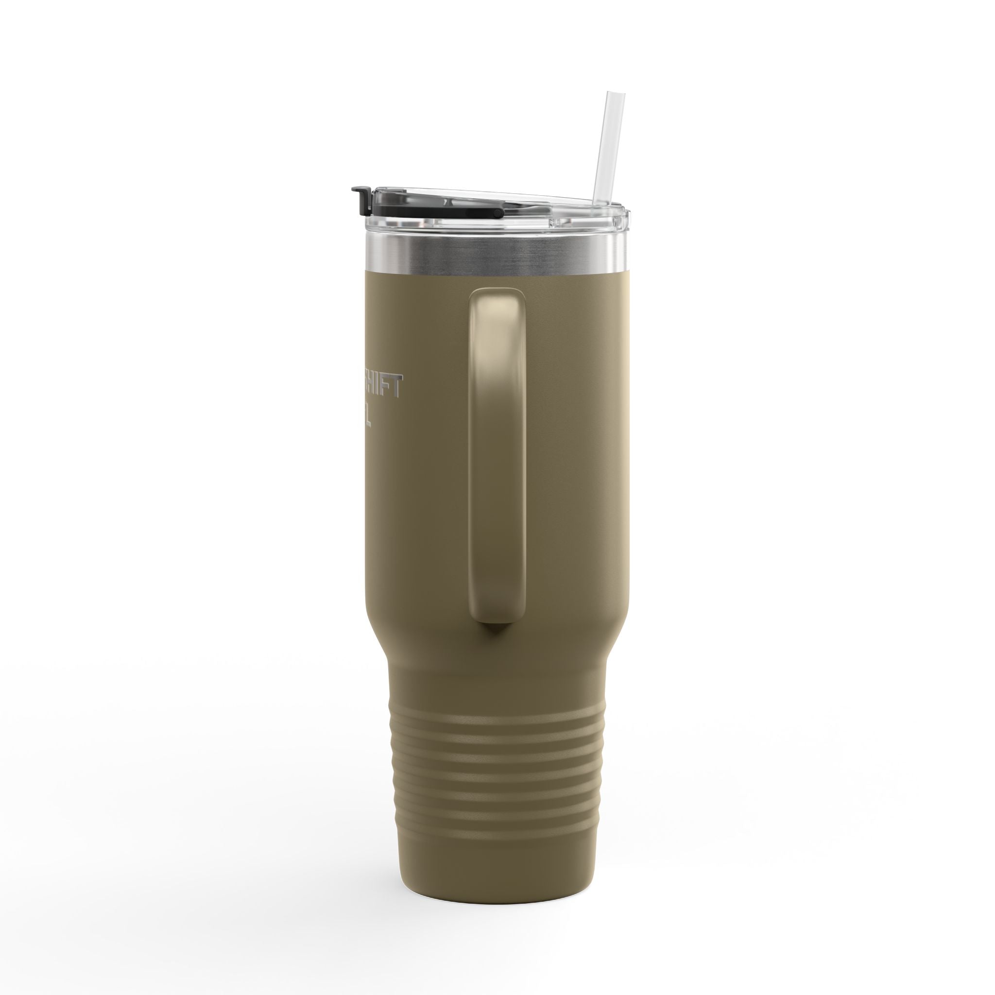 NIGHT SHIFT  FUEL: 40oz Tumbler - Insulated Travel Mug (Handle + Straw)